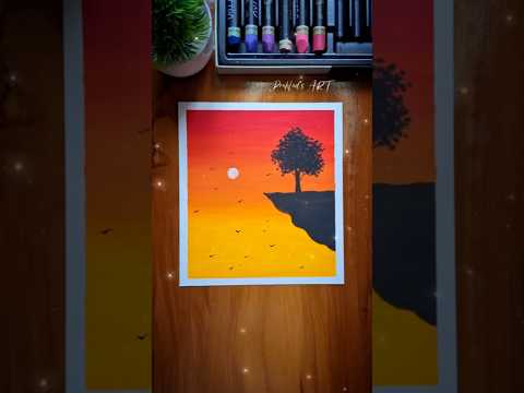 🌅 Mesmerizing Sunset Landscape Painting