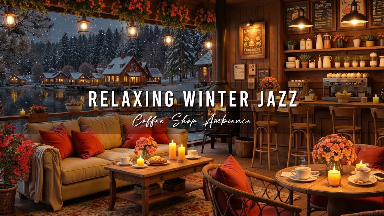 Jazz Relaxing Music at Cozy Winter Coffee Shop Ambience to Study ⛄ Smooth Jazz Instrumental Music