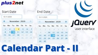 How to interlink two Calendars to select start date and end date by user in JQuery UI datepicker