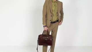 Brown Leather Briefcase Laptop Bag - Orlando | Time Resistance Official Video