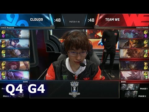 Team WE vs Cloud 9 | Game 4 Quarter Finals S7 LoL Worlds 2017 | WE vs C9 G4