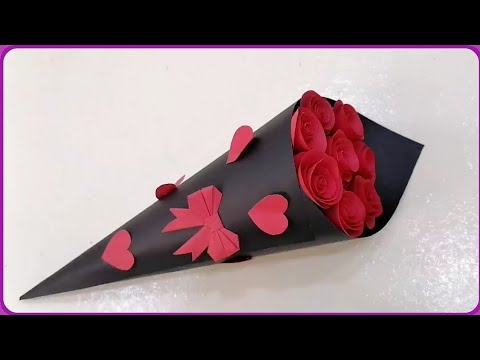 DIY Blumenstrauß mit Rosen aus Papier basteln | Basteln mit papier