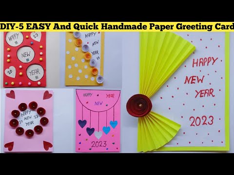 5 Easy And Quick Handmade Paper Greeting Card For Best Friends | 5-DIY-Happy New Year  Greeting Card