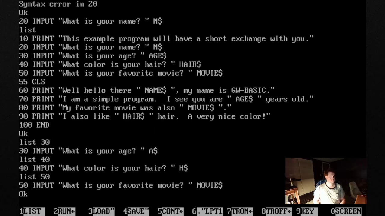 Let's make a small and simple GW-BASIC program!