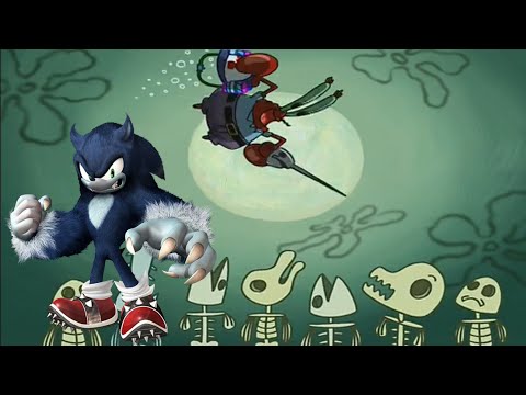 I put the Werehog battle theme over the Graveyard Fight from Spongebob