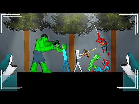 Spider-Man and Hulk vs Enemies All Fights in People Playground