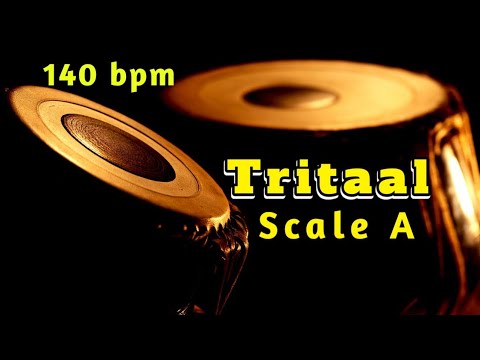 Scale A | Tabla | Tritaal | 140 bpm |  With Tanpura [Pa Sa] | HD Quality Sound | Tabla Online