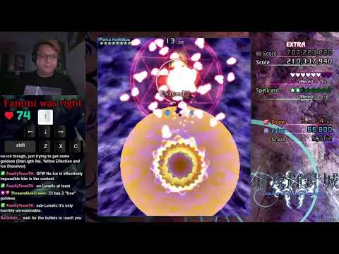 Touhou Project 14: Double Dealing Character, Extra Stage, Marisa B, Scorerun 831,005,400