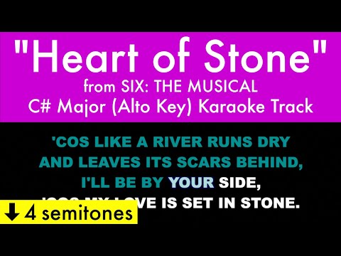 "Heart of Stone" (Alto Key) from Six: The Musical (C# Major) - Karaoke Track with Lyrics