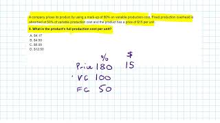 Mark-up and Margin in the MA exam