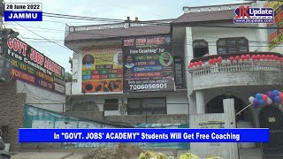 In "GOVT. JOBS' ACADEMY" Students Will Get Free Coaching