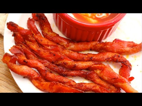 SMOKY CRISPY Twisted Bacon with a kick Made in the Air fryer | Crispy Bacon Recipe