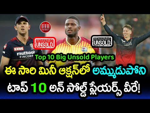 Top 10 Big UNSOLD Players In IPL 2024 Mini Auction | IPL 2024 Unsold Players List | GBB Cricket