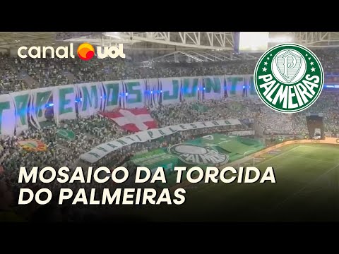 TORCIDA DO PALMEIRAS FAZ MOSAICO NO ALLIANZ PARQUE EM JOGO CONTRA CRUZEIRO