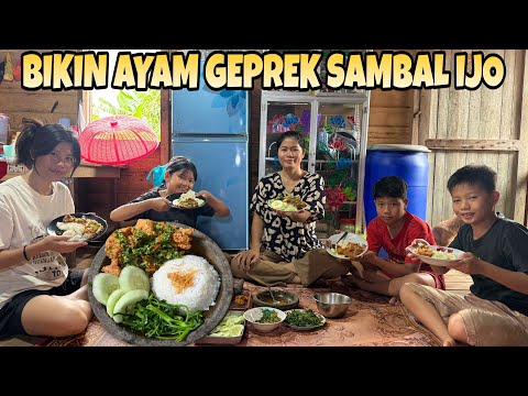 BIKIN AYAM GEPREK SAMBAL IJO, ANAK ANAK SANGAT SUKA DAN BILANG ENAK