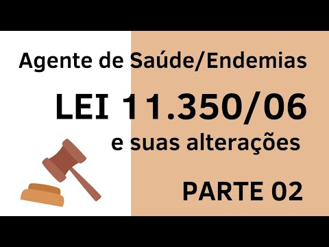 Law 11.350/06 and its amendments - Endemic Disease Control Agent and Health Agent - Lesson 02