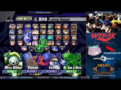 WTFox - Sonward + JCPwn (blue) vs  Dru2 + BlackBean (green) - Project M Doubles