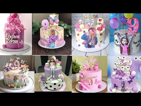 🎀💖9th Birthday Cake Designs For Girls/Girls Birthday Cake Designs/Cake Designs/Pink Cake 🍰