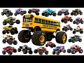 Monster Trucks For Kids Learn Megalodon El Toro Loco School Bus Earth Shaker More