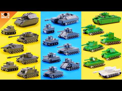 Lego WW2 TANKS (USA, USSR, German) Mini Vehicles Tutorial