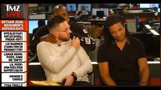 THE ACTUAL FOOTAGE OF VAN LATHAN  MANHANDLING COWORKER  AT TMZ