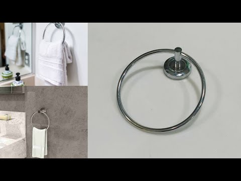 Chrome stainless steel round towel ring, for bathroom