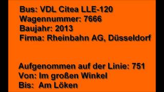 preview picture of video '[Sound] Bus VDL Citea LLE-120 (Wagennr. 7666) der Rheinbahn AG, Düsseldorf'