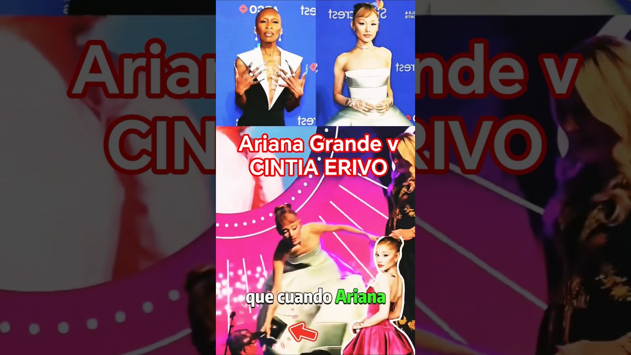 Ariana Grande is with Cintia Derivo and can't lift her trophy when she's with her.