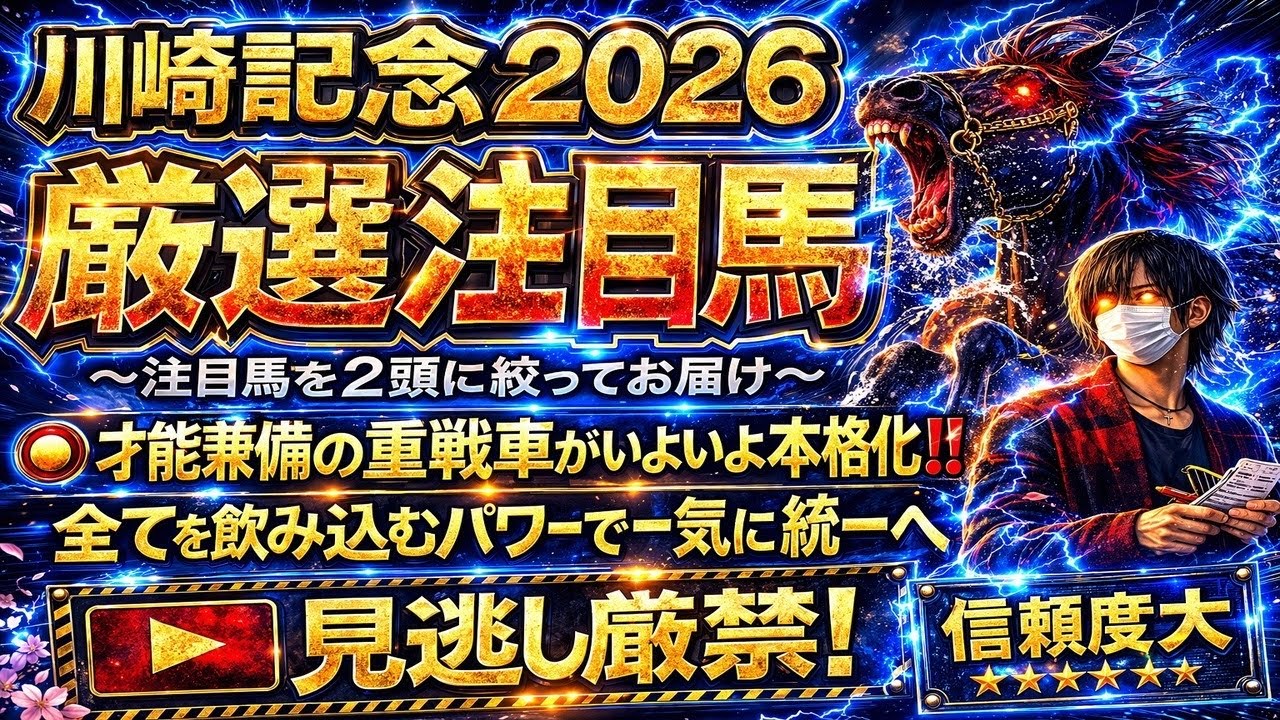 川崎記念2026 才色兼備の重戦車がここで一気に本格化の兆し！適性十分でここは一気の統一へ！