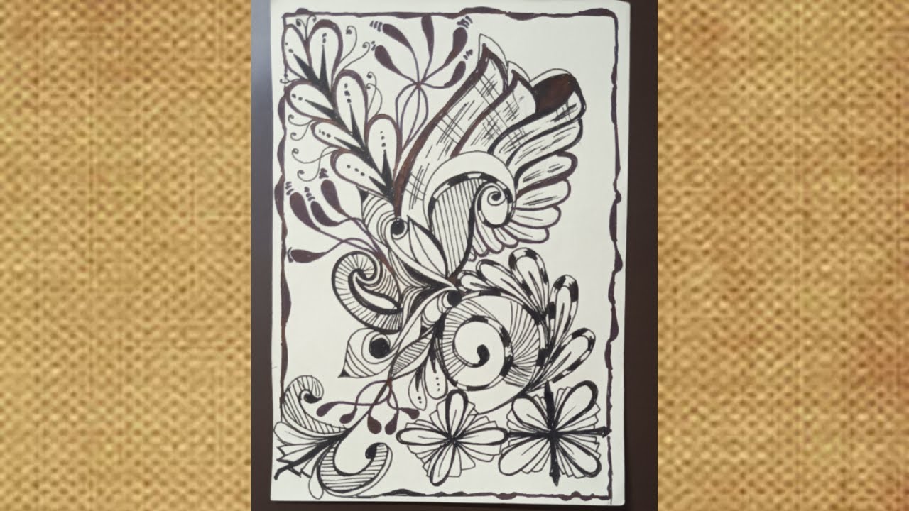 Square One Aleuba, Halfsies, Double Marasu, Damsel Leaf Tangle // Zentangle Pattern