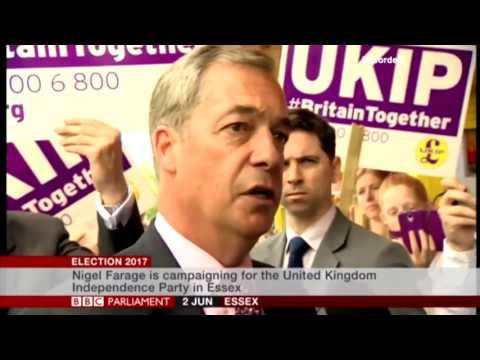GE 2017: former UKIP leader and MEP Nigel Farage in Essex