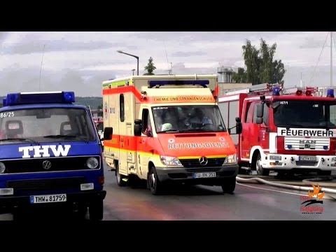 Massive Fire & EMS response to ship crash and tank explosion (large scale drill)