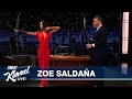 Zoe Saldaña On Her Mom Embarrassing Her Avatar Fire And Ash She Teaches Jimmy Her Archery Skills