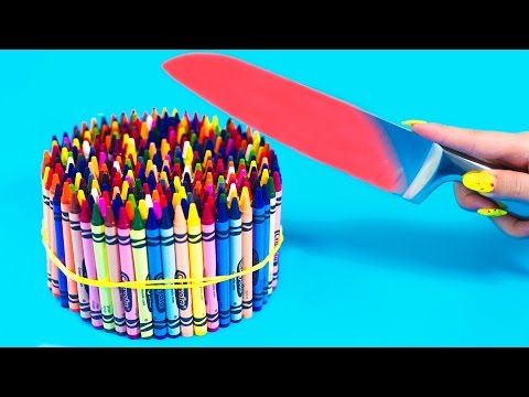 EXPERIMENT Glowing 1000 degree KNIFE VS 20 OBJECTS! Crayons Orbeez School Supplies Toys! SATISFYING Video