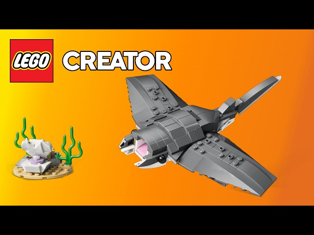 Vídeo relacionado con LEGO Creator 3en1 Feroz Tiburón con Cofre del Tesoro de Juguete - Figuras de Animales Marinos Pez Abisal o Mantarraya - Decoración para el Dormitorio - Regalo para Niños y Niñas de 8+ Años - 31381