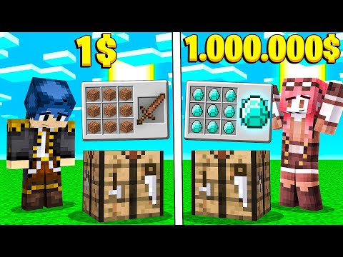 CRAFTING DA 1€ VS CRAFTING DA 1.000.000€! - MINECRAFT