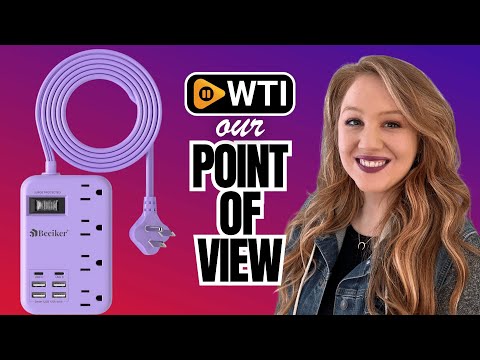 6 USB(2 USB C) Purple Travel Power Strip- 5Ft Purple Extension Cord with 24W USB Charging Station and 4 Outlets - WTI product video review
