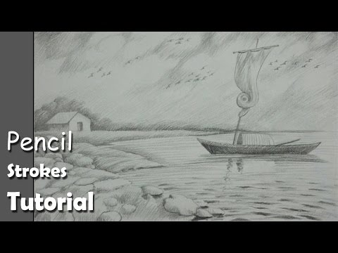 Mountains and Pine Tress Watercolor Pencil Landscape Drawing | steps to follow