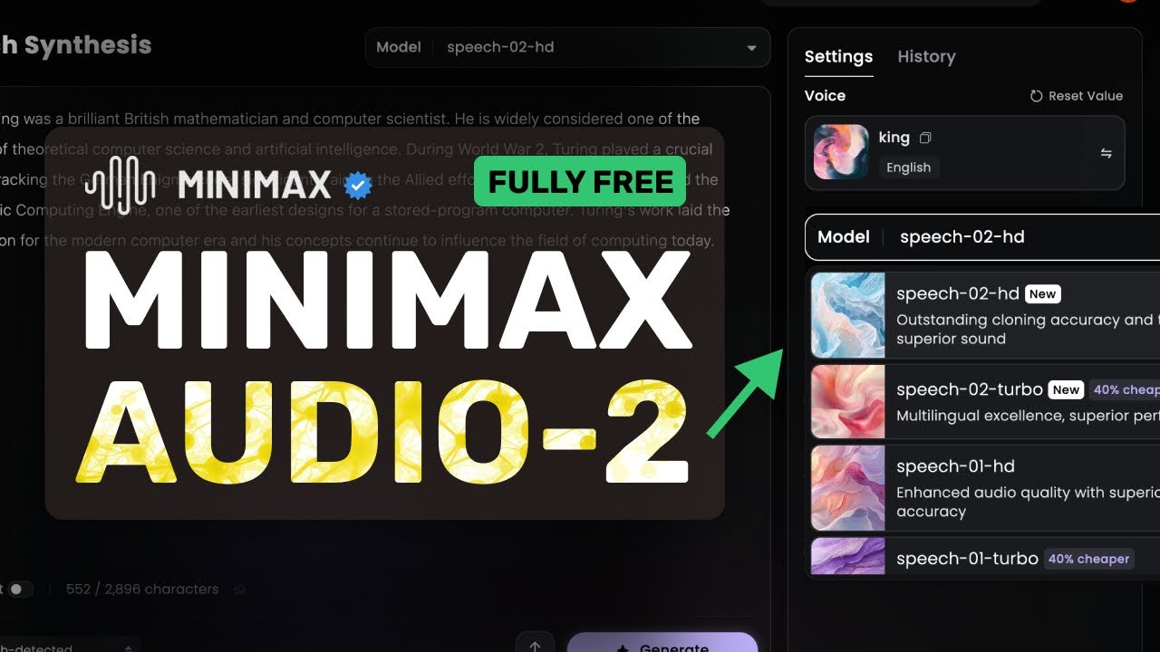 Minimax Audio 2: This FULLY FREE Text-To-Speech GENERATOR is AMAZING!