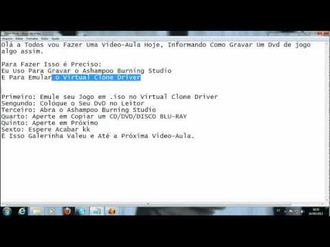 Video Aula de Como Gravar um CD/DVD/DISCO BLU-RAY.