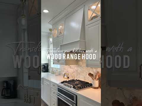 Transform your kitchen with a wood range hood from remodelmarket.com #kitchen #kitchendesign #diy