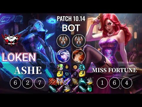 JDG LokeN Ashe vs Miss Fortune Bot - KR Patch 10.14