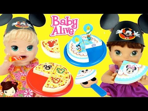 Baby Alive Come Pastel Pizza - Play Doh Juguete Fiesta Cumpleanos La Casa de Mickey Video