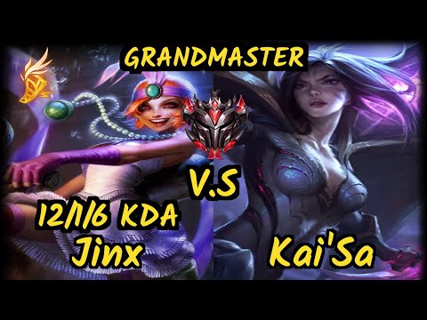 CGA Cody Sun (JINX) vs KAI'SA - 12/1/6 KDA BOTTOM ADC GAMEPLAY - NA Ranked GRANDMASTER