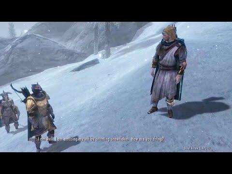 Inigo and Lucien Flavius reaction on snowing. Skyrim Special Edition