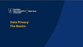 Data Privacy: The Basics