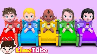 Download lagu Five Little Monkeys Jumping On The Bed | Nursery Rhymes & Kids Songs | Kindergarten | LimeAndToys mp3