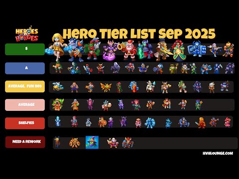 Heroes vs Hordes Best Heroes For Sep 2025 | HVH Hero Tier List