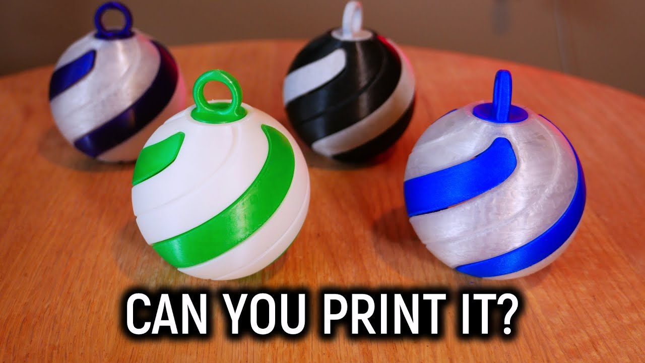 The most challenging 3D printed Christmas bauble ever devised...