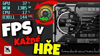 Jak zapnout FPS měření v každé hře ? | CZ/SK Tutorial | MSI Afterburner návod